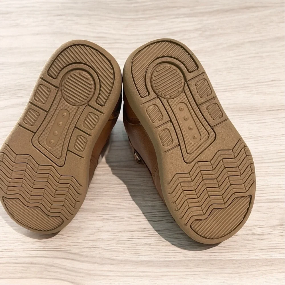 First Steps Kids Tan High-Top Boys Shoes